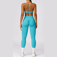 Stylish Back Premium Legging Set - Aqua Lake