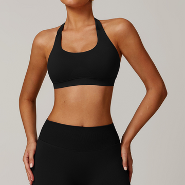 Sandy Stylish Backless Crop Top - Black