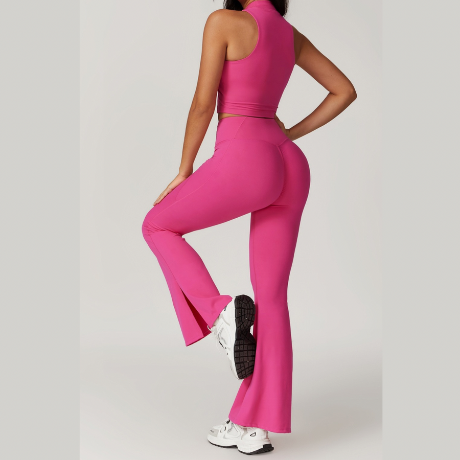 CAMILA Strong Support Vest Top Legging Set - Magenta