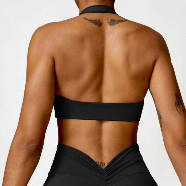 Stylish Backless Fasionable Crop Top - Black