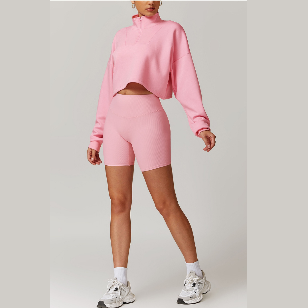 Alibi Stylish Jumper 3pcs Short Set - Pink