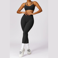 Unique Design Scrunch Skinny Legging Set - Black