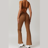 BOBBI Chic & Sculpted Flared Bottom Jumpsuit - Caramel