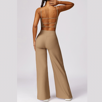 Ribbed Elegant and Stylish Flared Legging Set - Ice Latte