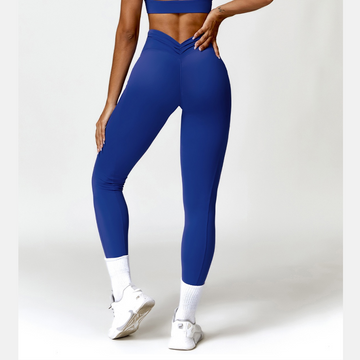 Premium V-Shape Scrunched Pocket Legging - Klein Blue