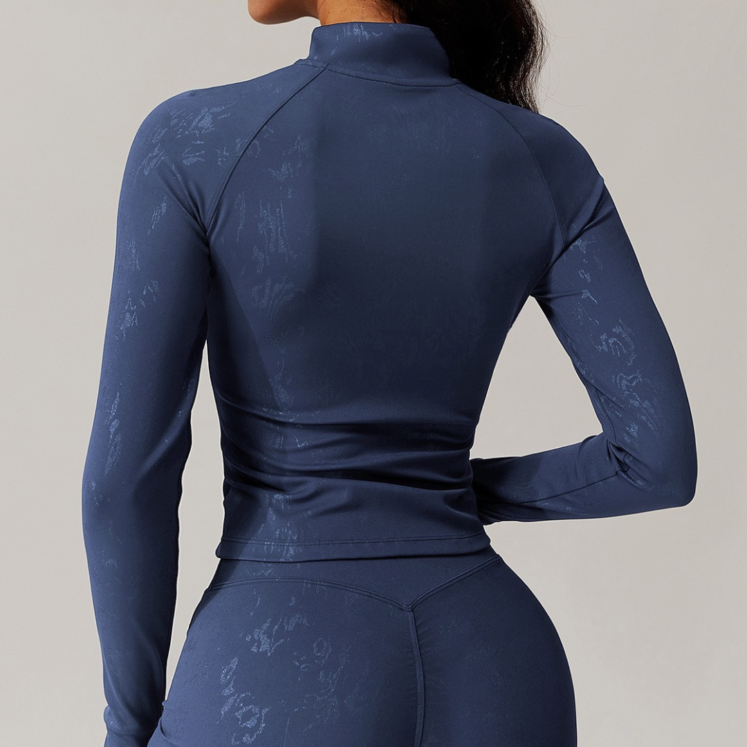 Elysian Glow Slim Waist Jacket - Navy
