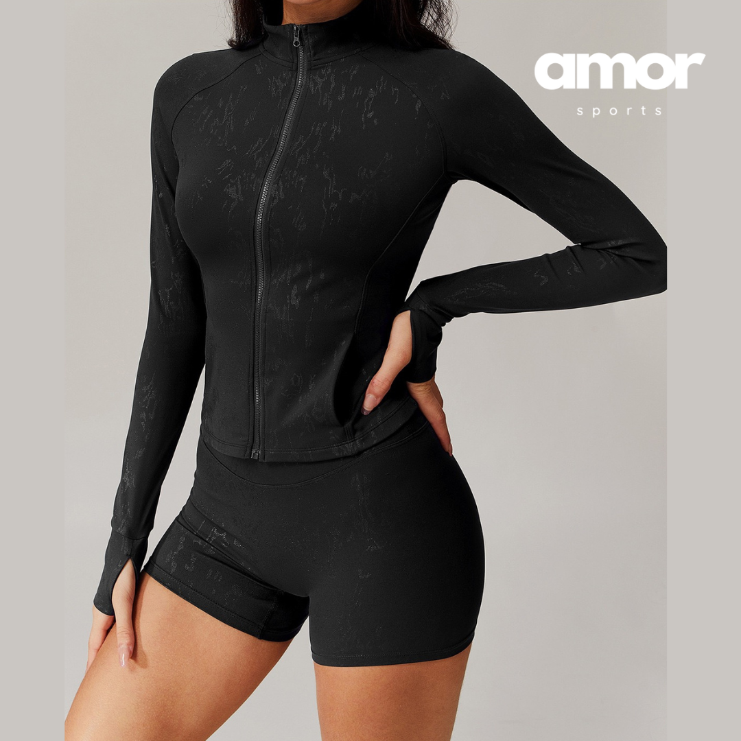 Elysian Glow 3pcs Sculpt Short Set - Black