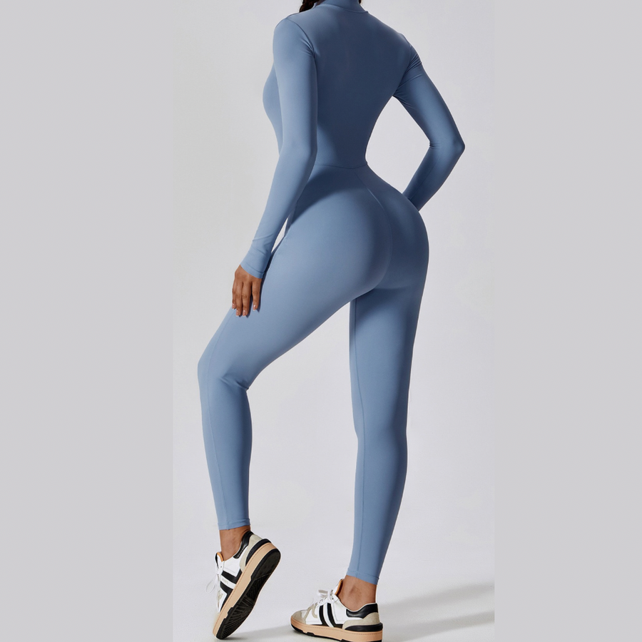 Classic Long-Sleeve Jumpsuit - Blue