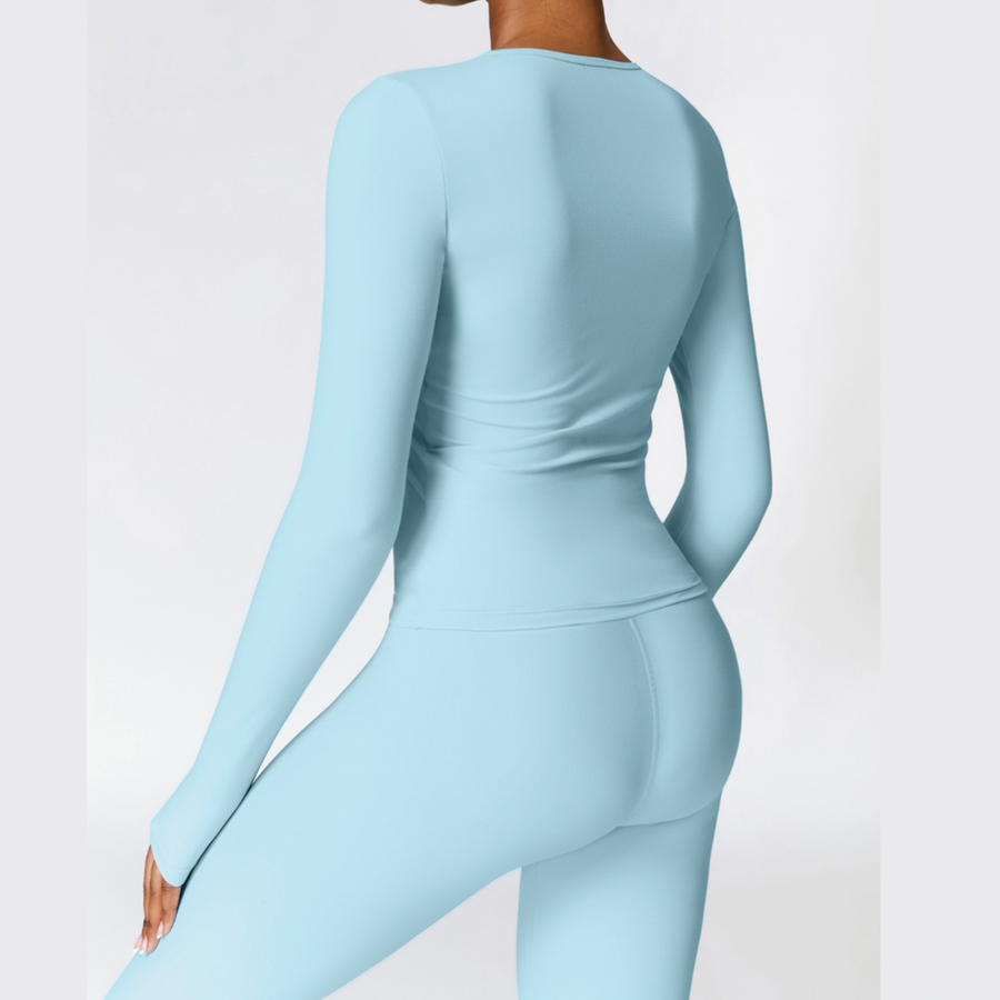 CHRISTIA Cloud Soft Long Sleeve Top - Blue