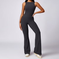 Adina Sexy Scrunch Backless Jumpsuit - Dark Grey