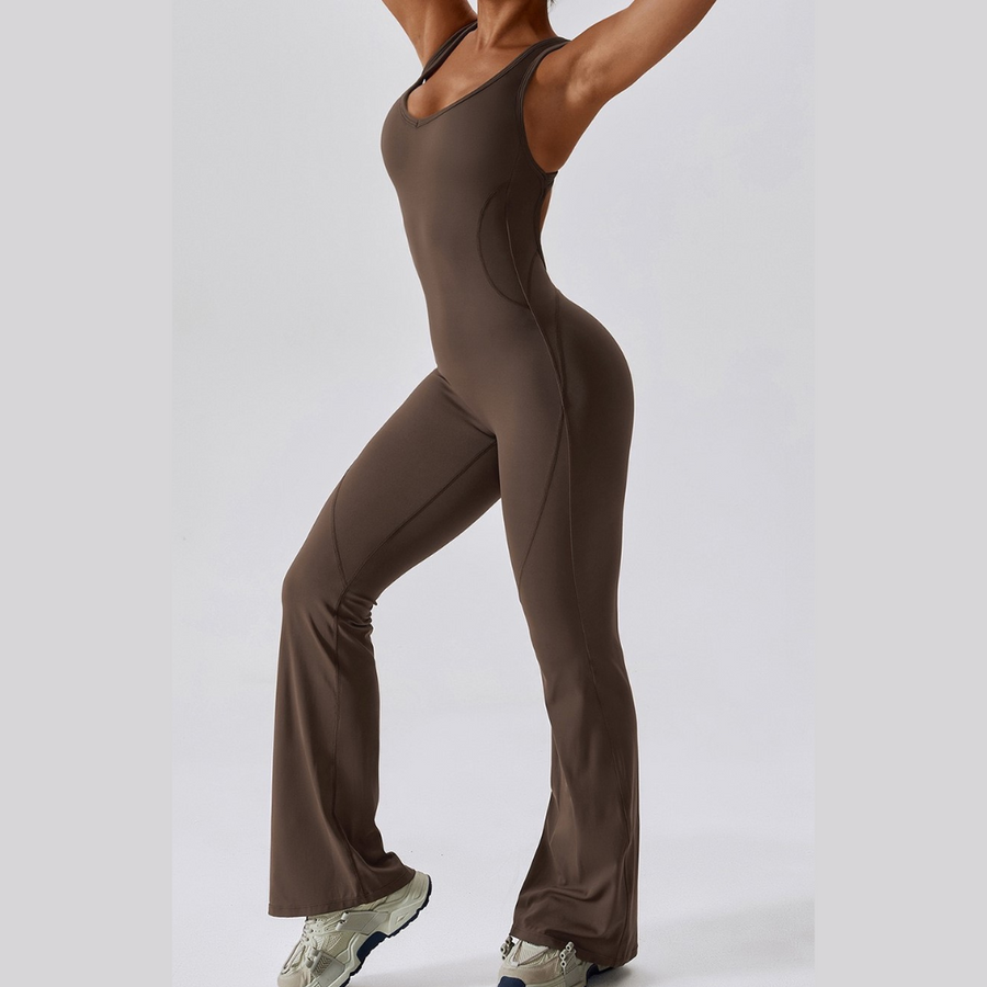 Timeless Bell Bottom Jumpsuit - Coffee Brown