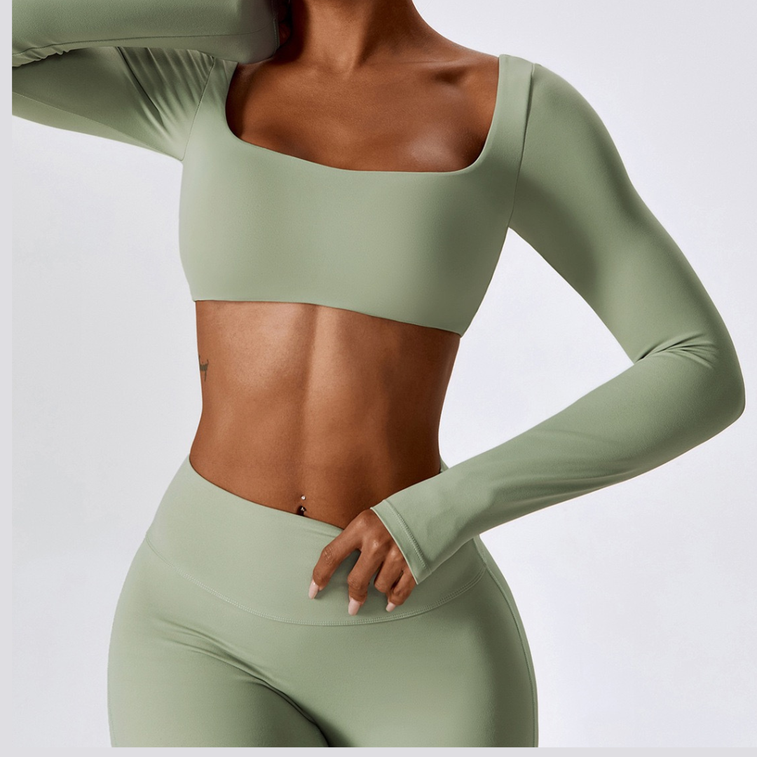 Long Sleeve Stylish Top - Mint Green