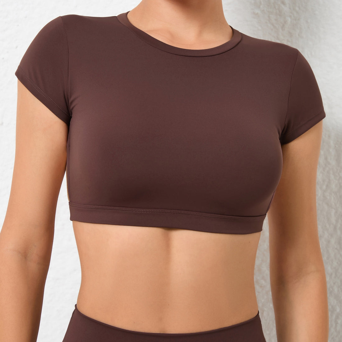 JESS Backless Stylish Crop Top - Brown