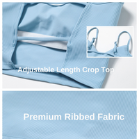 Premium Ribbed Elegant and Stylish Crop Top - Sky Blue