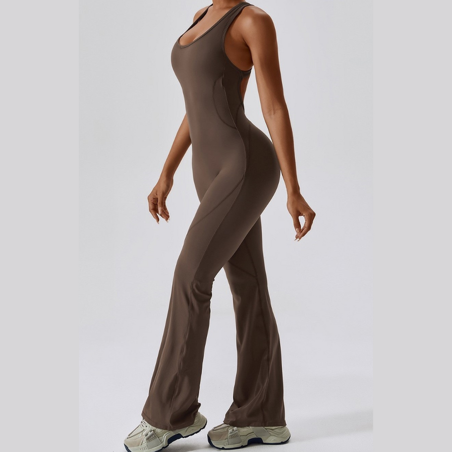 Timeless Bell Bottom Jumpsuit - Coffee Brown