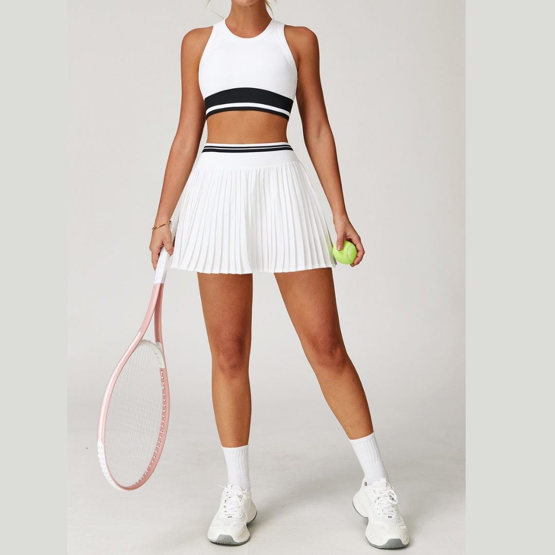 CANDY Premium Tennis Short Set - White