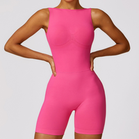 Seamless Deep-V Romper - Pink