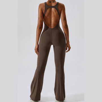 Timeless Bell Bottom Jumpsuit - Coffee Brown