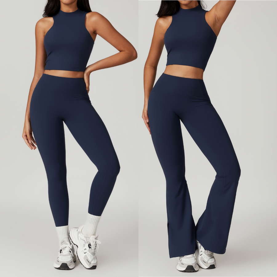 CAMILA Strong Support Vest Top Legging Set - Navy