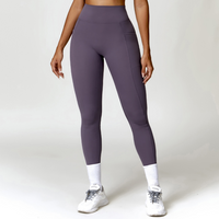 Premium V-Shape Scrunched Pocket Legging - Smoky Purple