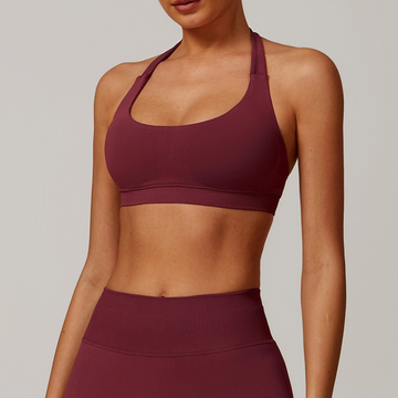 Sandy Stylish Backless Crop Top - Burgundy