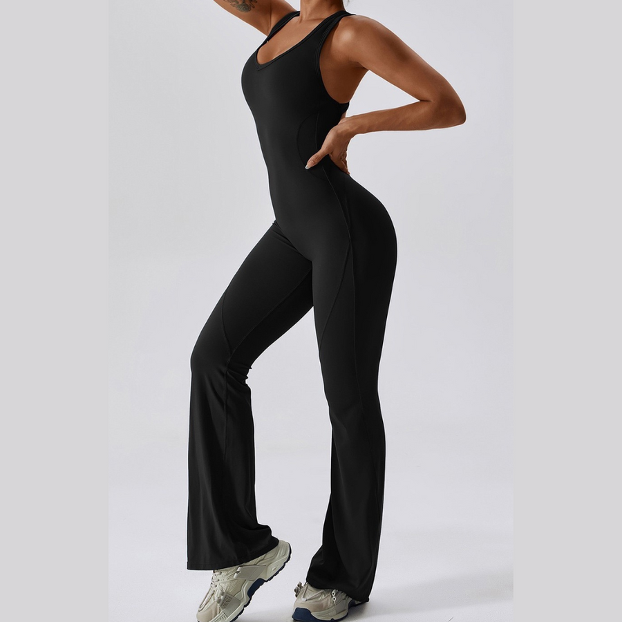 Timeless Bell Bottom Jumpsuit - Black