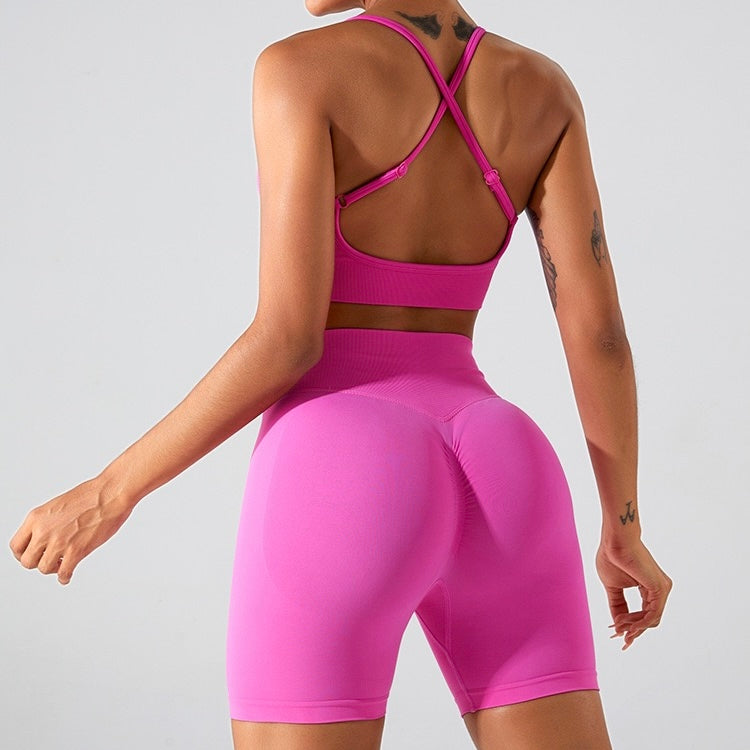 Premium Fabric Stylish Short Set - Hot Pink