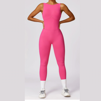 Seamless Deep-V Jumpsuit - Pink