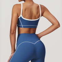 Birdy White Strap Stylish Sports Bra - Blue