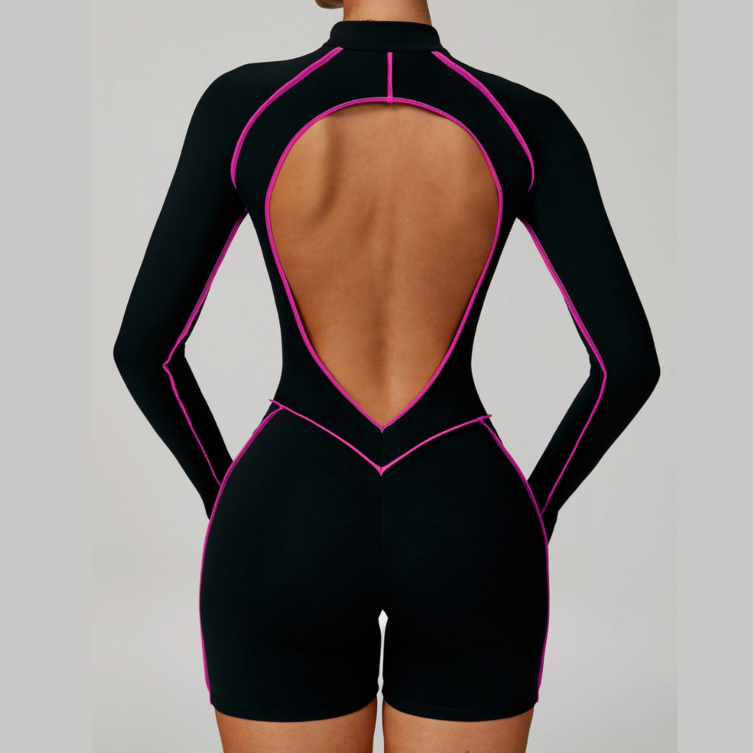 Electric Sexy Romper - Black Pink