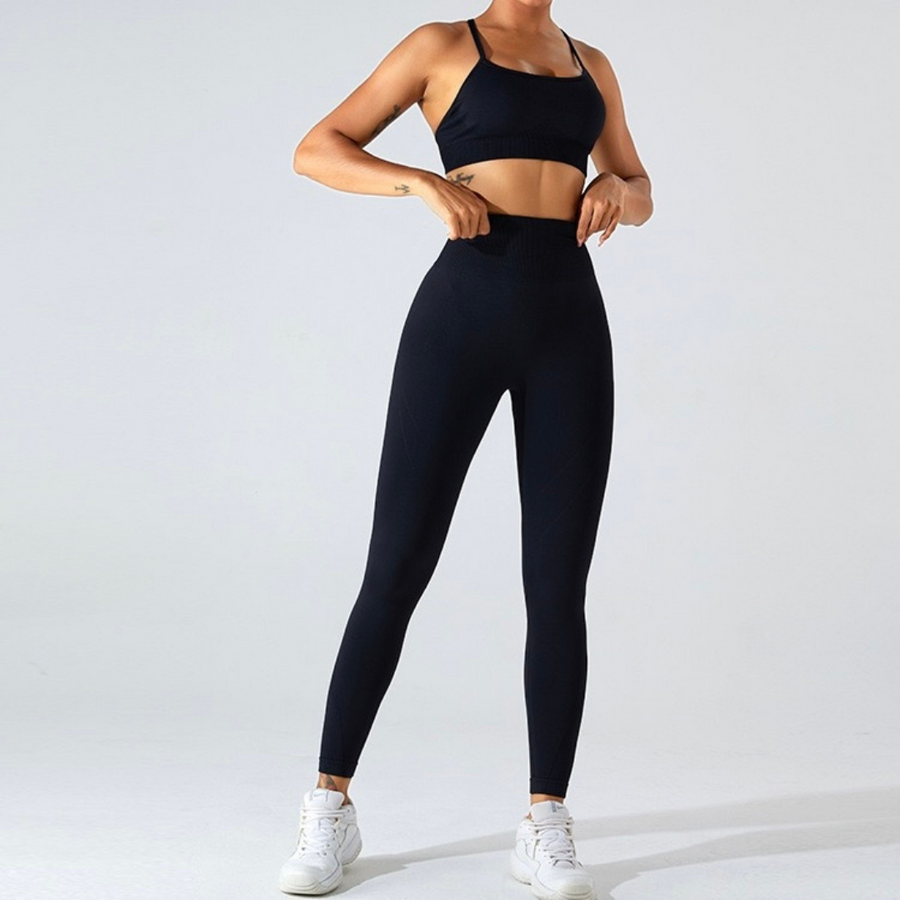 Comfy Crop Top Stylish Legging Set - Black