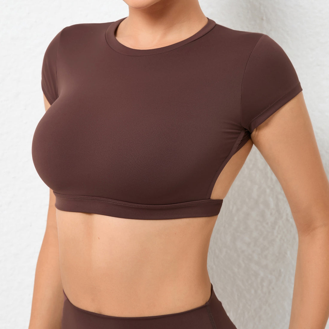 JESS Backless Stylish Crop Top - Brown