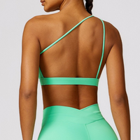 Single Shoulder Unique Style Crop Top - Green