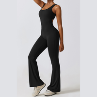 Sexy Stylish Bell Bottom Jumpsuit - Black