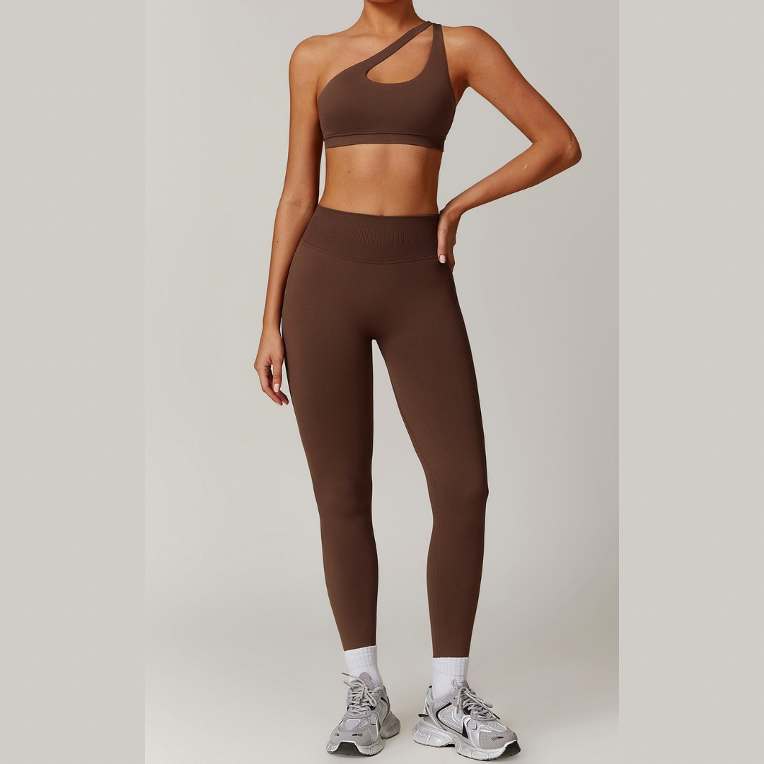 ATHENA Seamless Stylish Legging Set - Coffee
