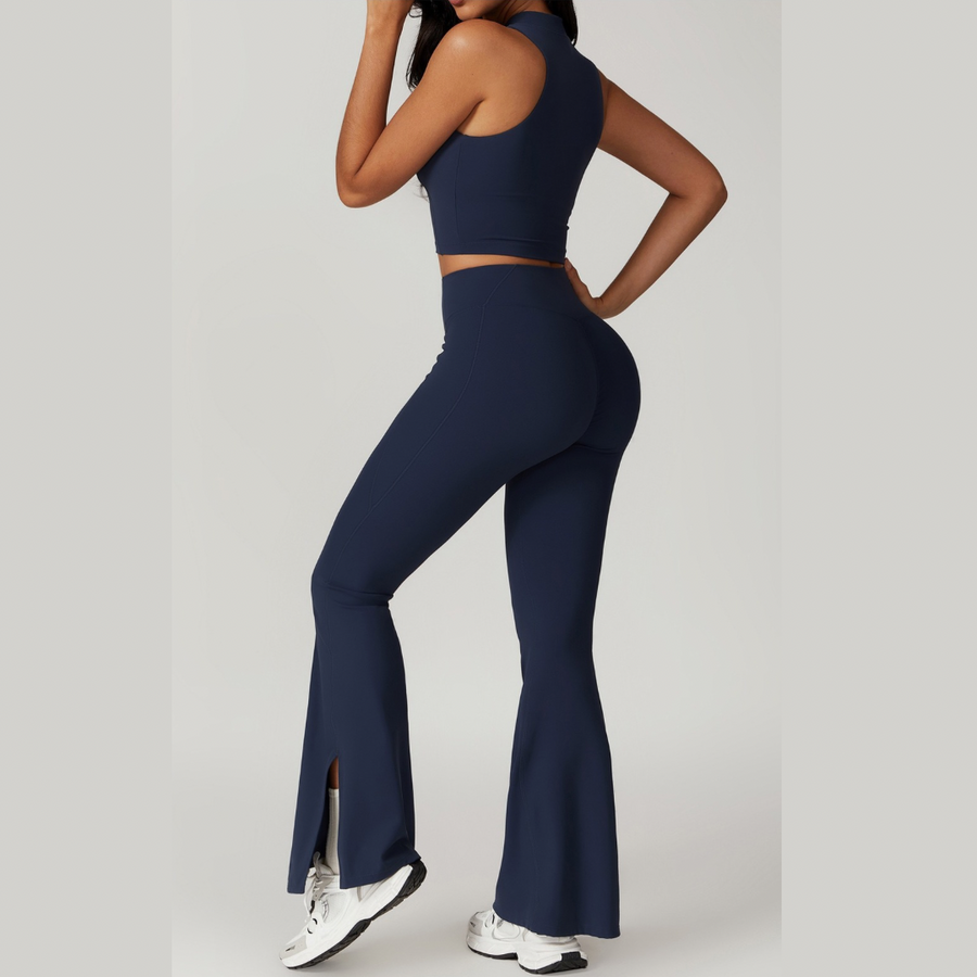 CAMILA Strong Support Vest Top Legging Set - Navy