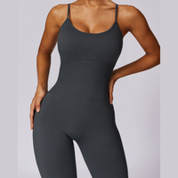 Seamless Premium Stylish Flared Jumpsuit - Coal Grey