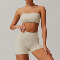 SleekFlex Strapless Top Short Set - Beige