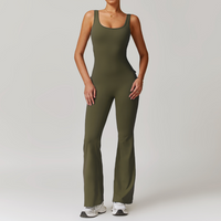 BOBBI Chic & Sculpted Flared Bottom Jumpsuit - Olive