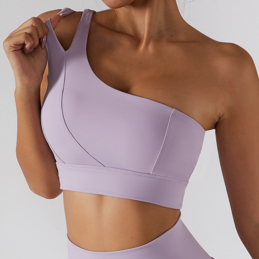 DONA Chic Single Shoulder Crop Top - Lavender