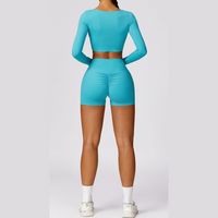 Long Sleeve Premium Short Set - Aqua Lake