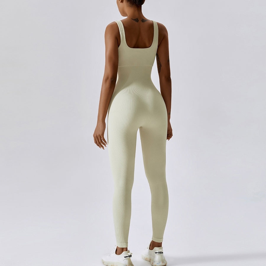 All Season Classic Ribbed Jumpsuit -  Cream