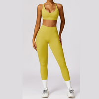 Stylish Back Premium Legging Set - Lemon Yellow