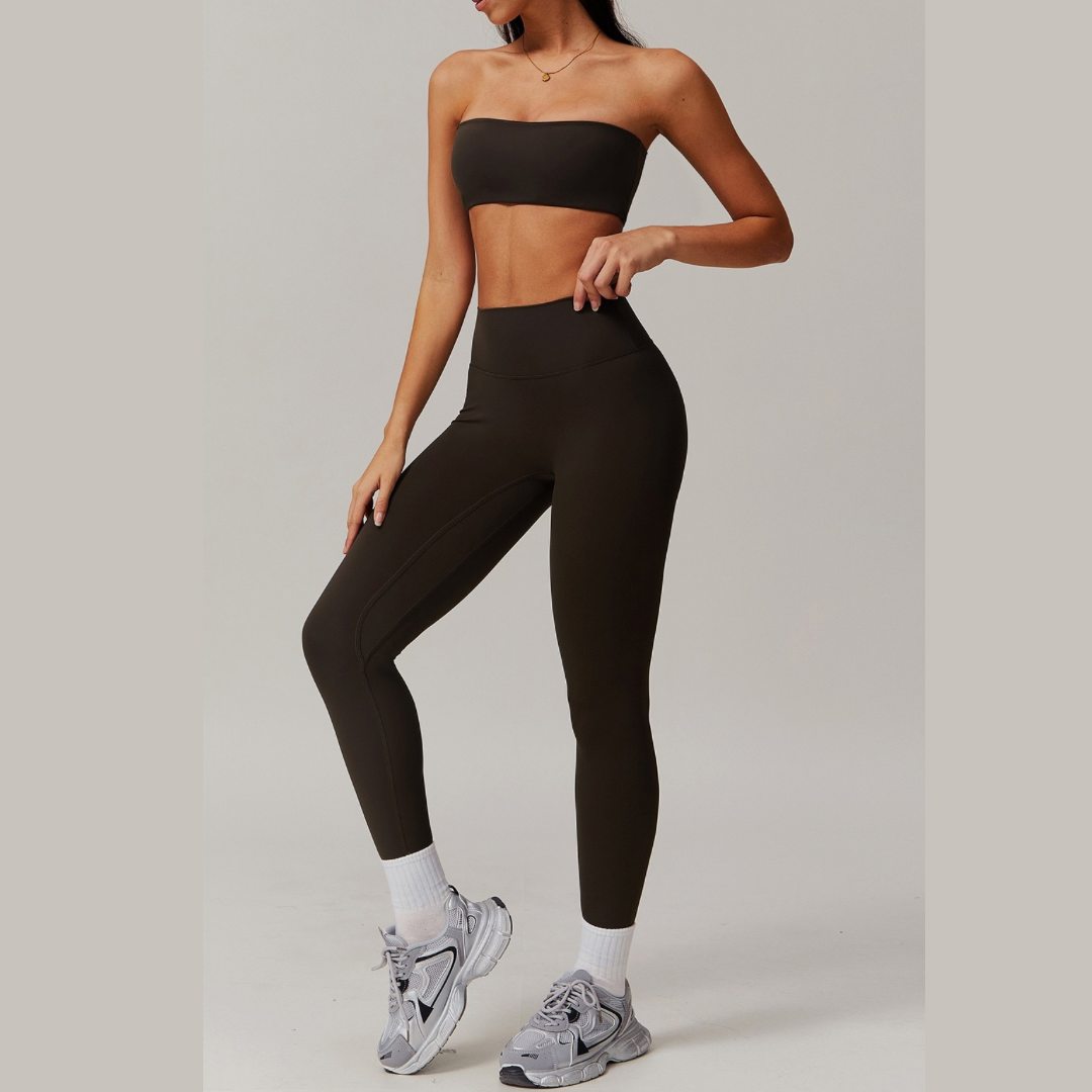 SleekFlex Strapless Legging Set - Dark Coffee