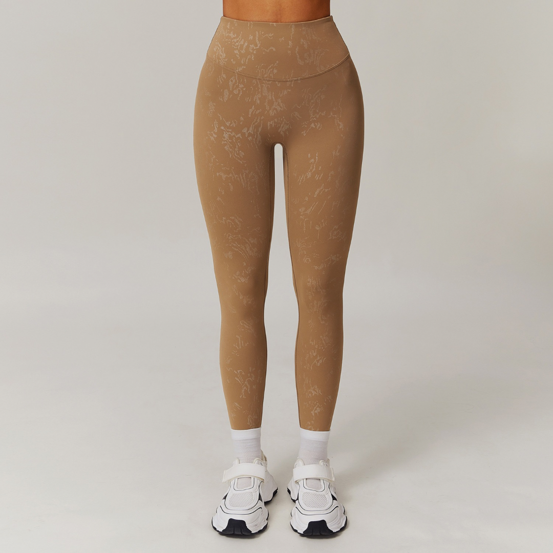 Elysian Glow Metallic Sculpt Legging - Brown