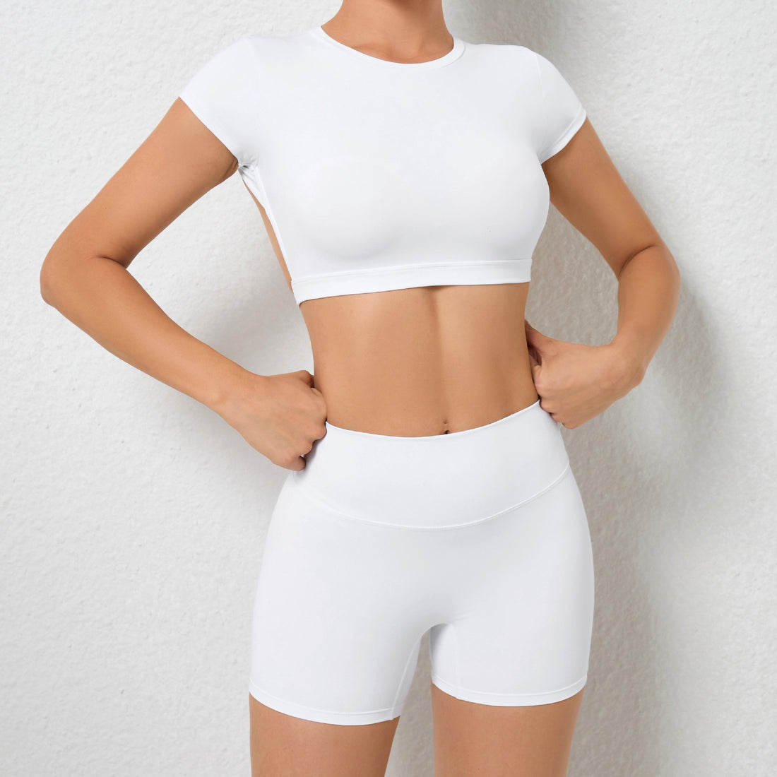 JESS Backless Stylish Summer Short Set - White