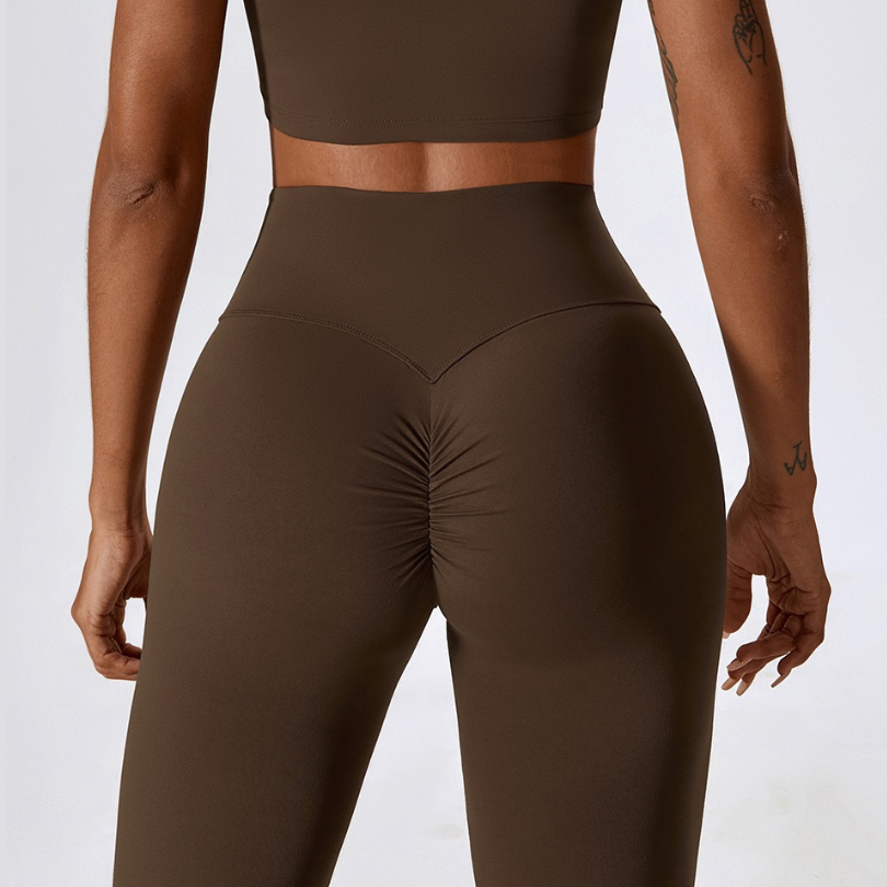 Fabulous Scrunch Flared Legging - Coffee