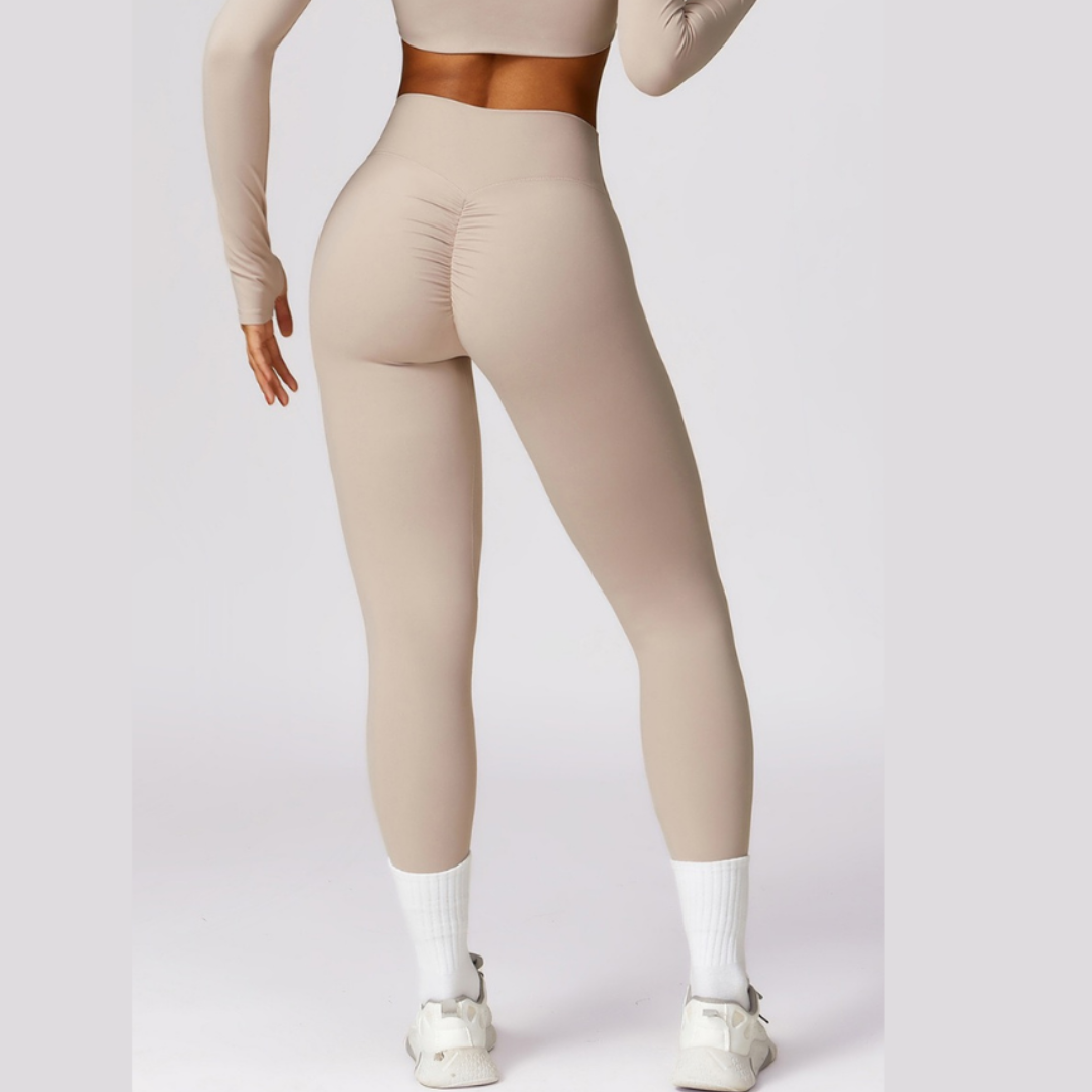 Sexy Style Skinny Scrunched Legging - Cement