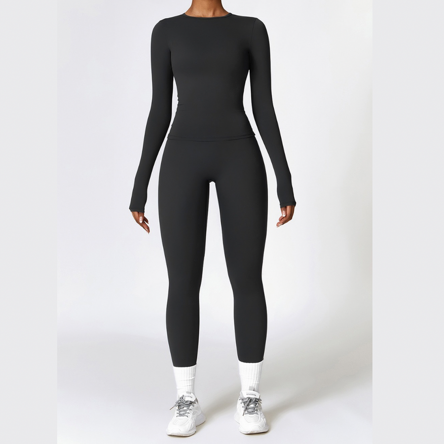 CHRISTIA Winter Long Sleeve Legging Set - Black