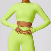 Elegant Long Sleeve Premium Legging Set - Lemon Yellow